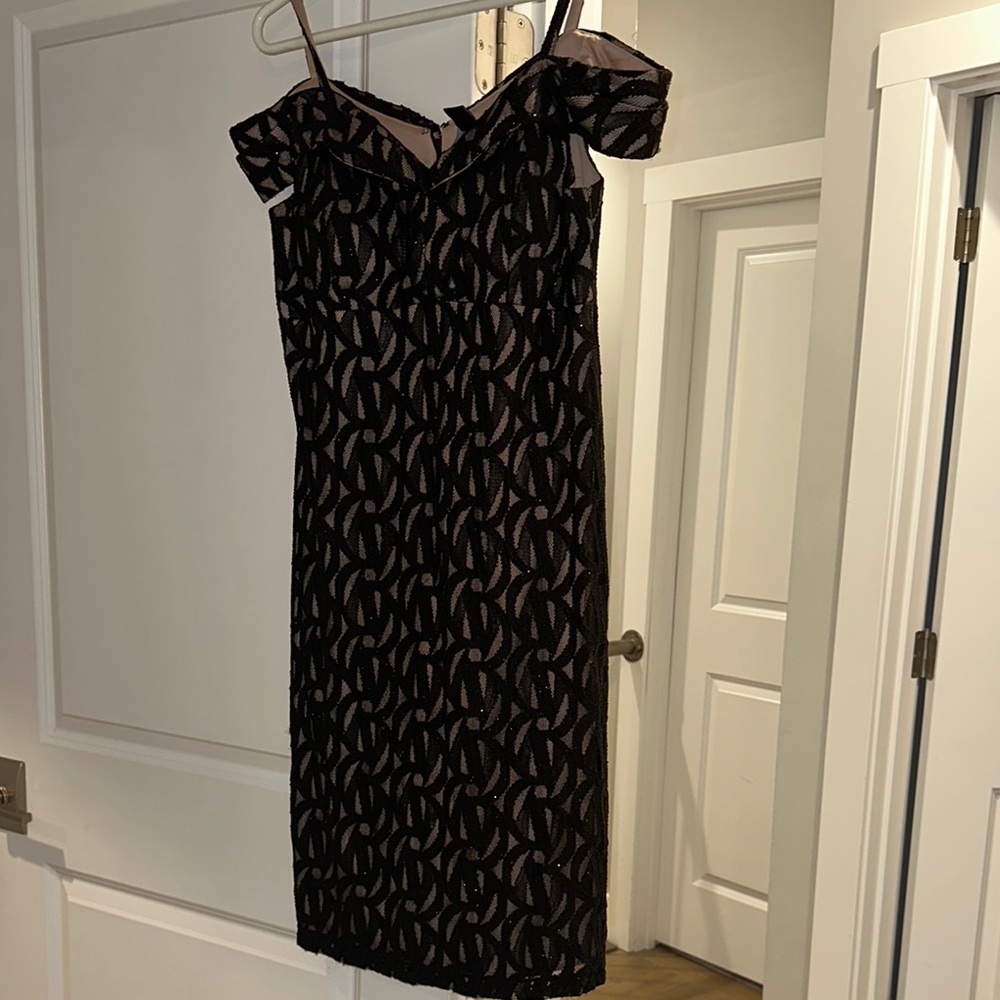 Elegant Black Shimmery Lace Dress